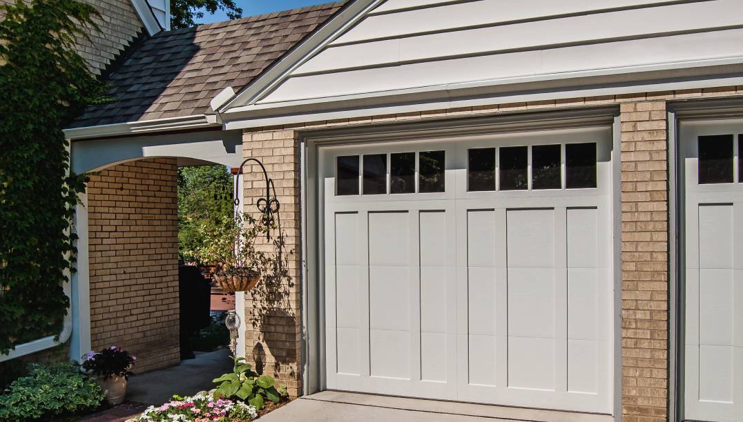 Off-white garage doors