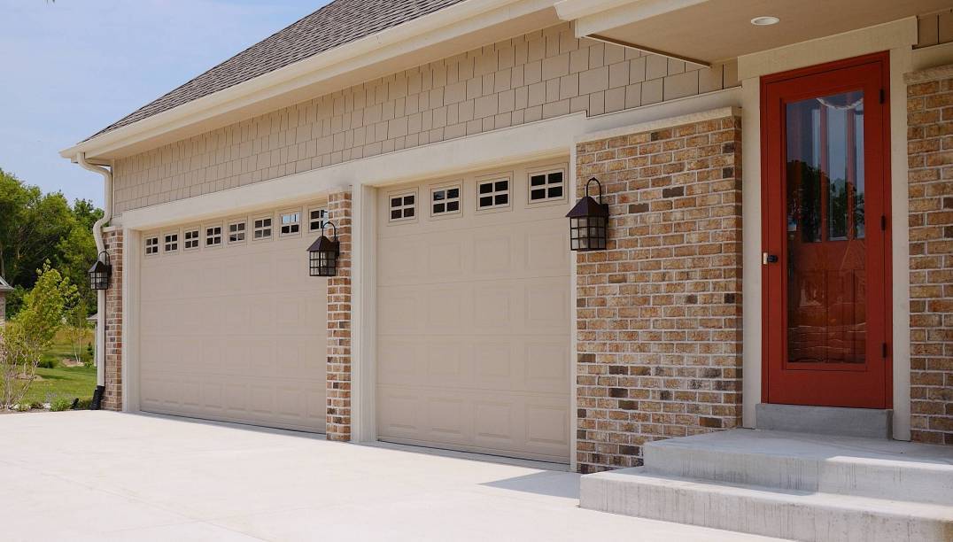 Desert tan garage doors